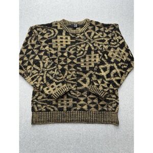 TSA Sweater Mens Large Yellow Knit Pullover Grandpacore HIp Hop Made‎ In USA